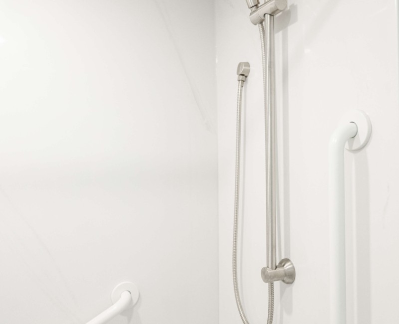 This bathroom remodel is part of a basement renovation in a Madison, WI home. A private full bathroom just off the newly remodeled rec room, complete with a soaking tub and shower. 