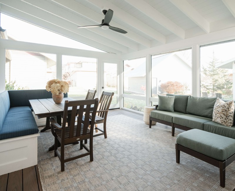 See how we remodeled an outdoor deck into a bright, light-filled screened-in porch for this Middleton, WI home. Interior updates helped the porch addition open up the space even more.
