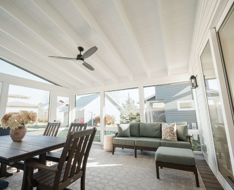See how we remodeled an outdoor deck into a bright, light-filled screened-in porch for this Middleton, WI home. Interior updates helped the porch addition open up the space even more.