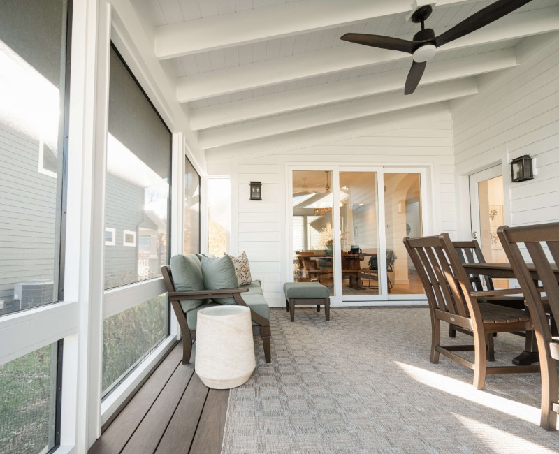 See how we remodeled an outdoor deck into a bright, light-filled screened-in porch for this Middleton, WI home. Interior updates helped the porch addition open up the space even more.