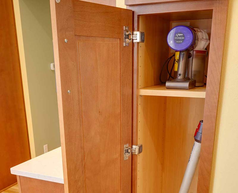 This whole-house remodel in Madison, WI, provided the homeowners with an updated kitchen, dining room, living room, library, entryway, and powder room.