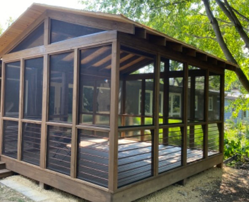 This screen porch addition in Madison, WI, created a spacious and inviting retreat from the mosquitoes.